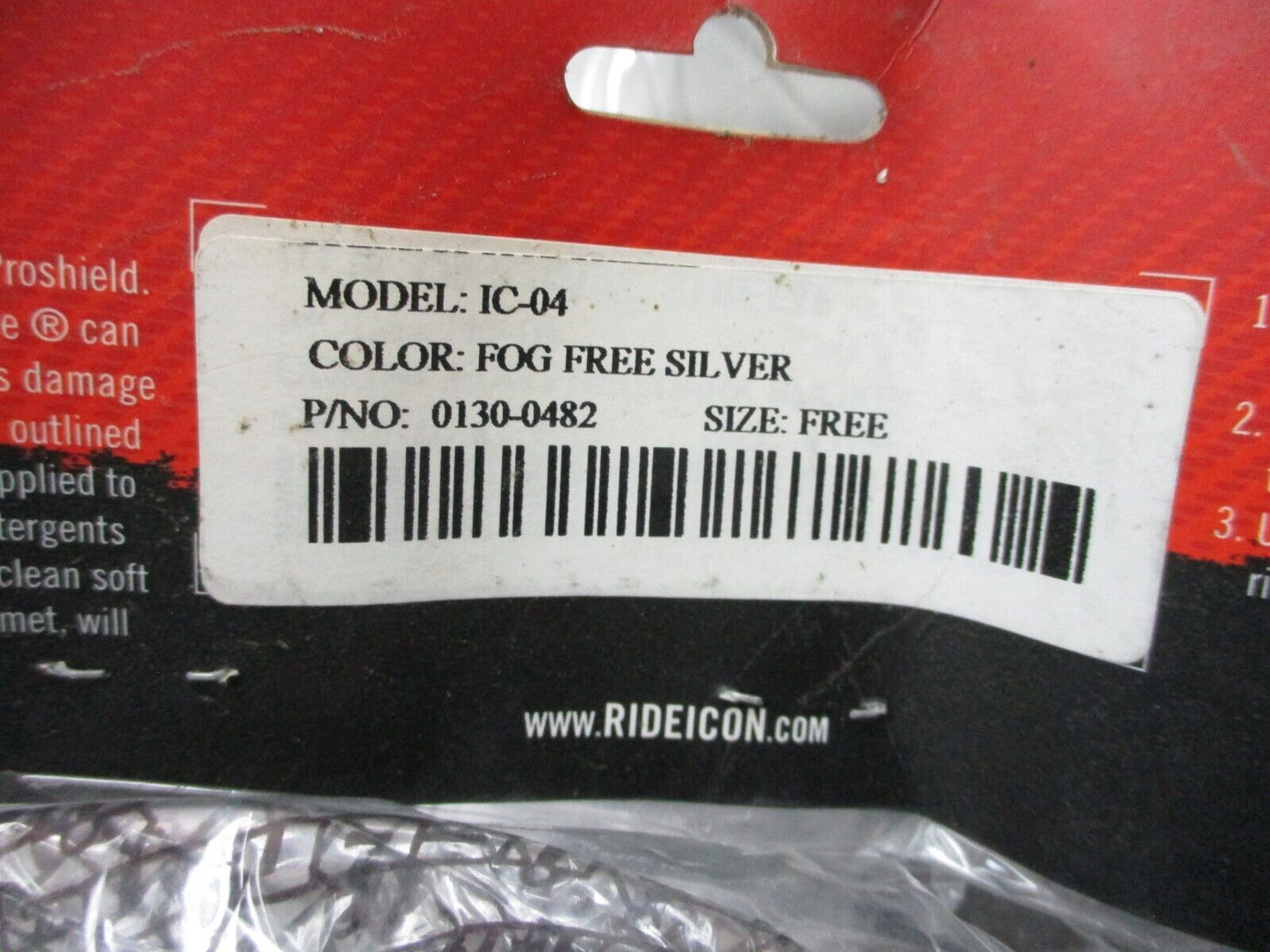 Icon Optics IC-04 Fog Free Silver Ready Shield 0130-0482