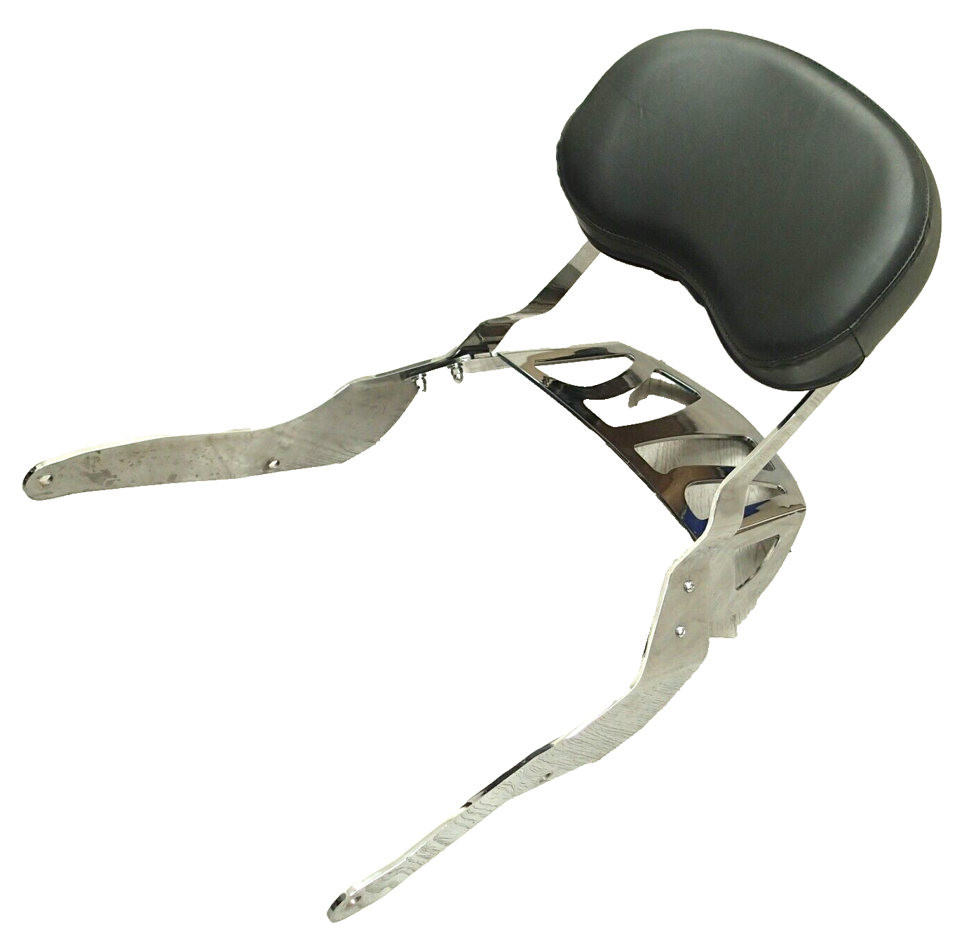 Chrome Sissy Bar Passenger Rear Backrest Pad with Luggage Rack UNKNOWN FITMENT