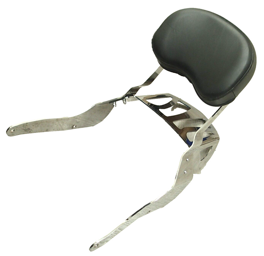 Chrome Sissy Bar Passenger Rear Backrest Pad with Luggage Rack UNKNOWN FITMENT
