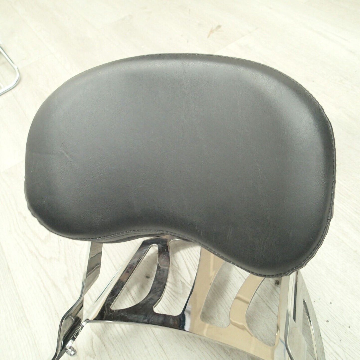 Chrome Sissy Bar Passenger Rear Backrest Pad with Luggage Rack UNKNOWN FITMENT