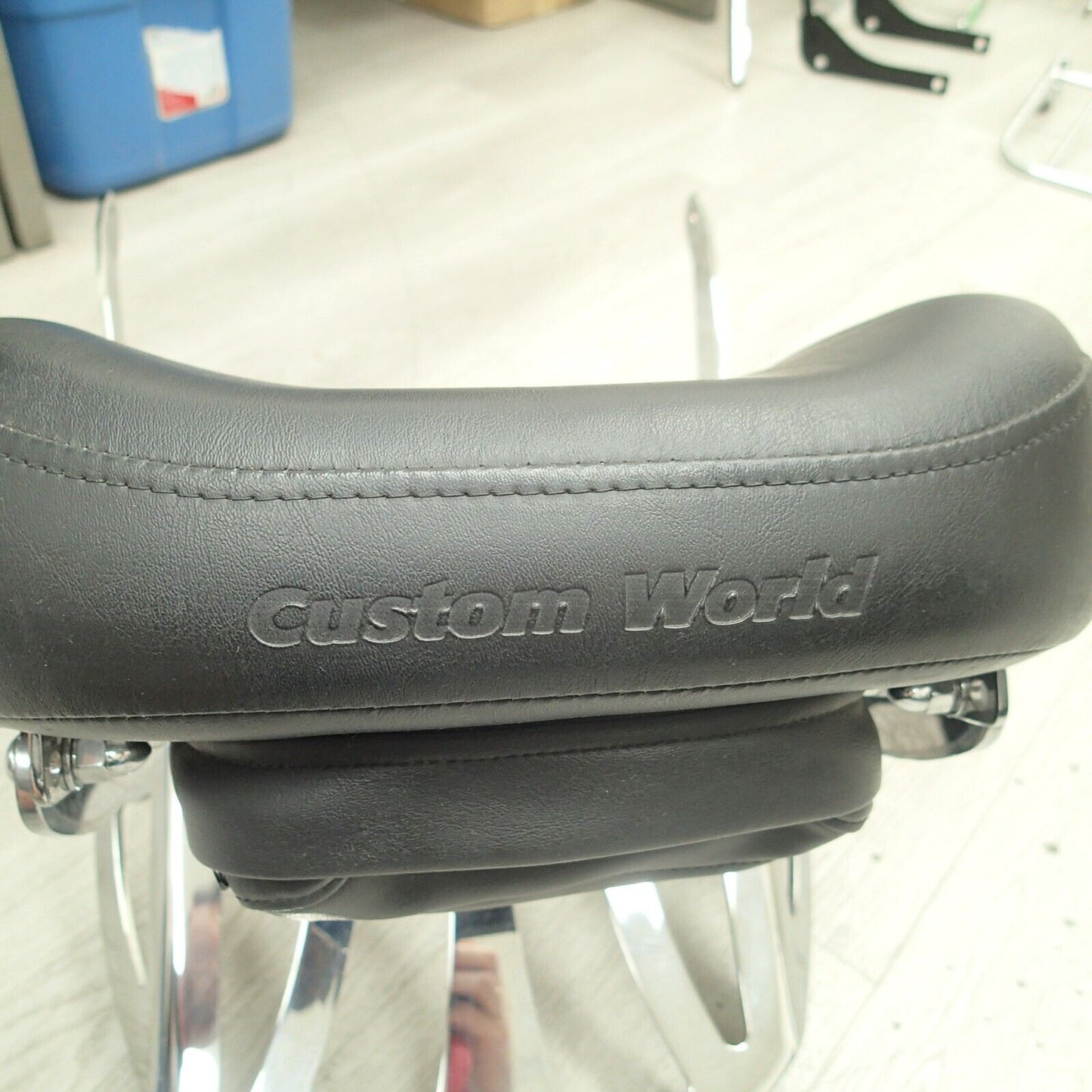 Chrome Sissy Bar Passenger Rear Backrest Pad with Luggage Rack UNKNOWN FITMENT
