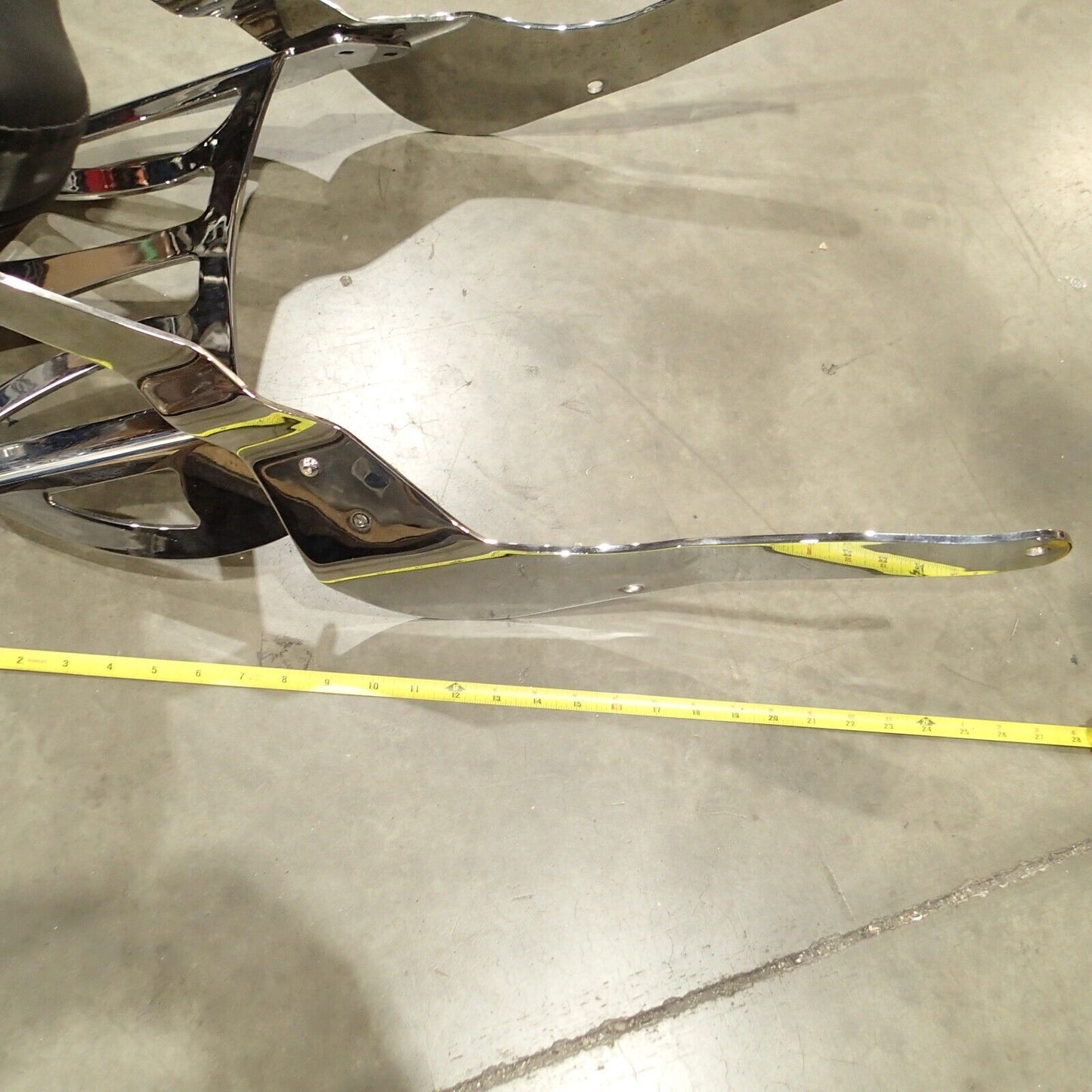 Chrome Sissy Bar Passenger Rear Backrest Pad with Luggage Rack UNKNOWN FITMENT