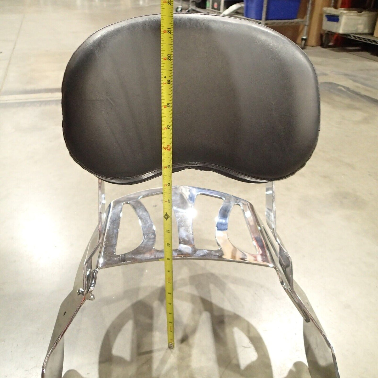 Chrome Sissy Bar Passenger Rear Backrest Pad with Luggage Rack UNKNOWN FITMENT