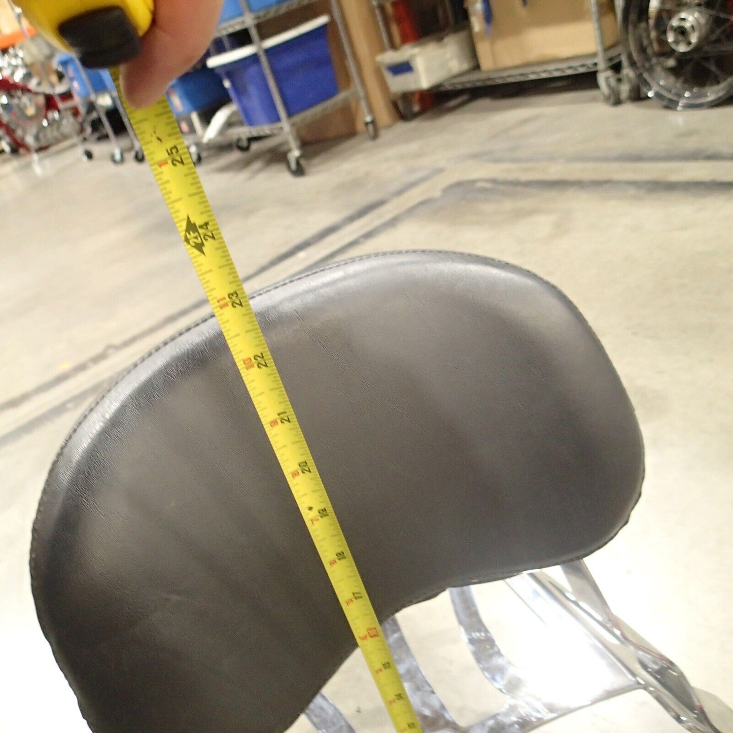 Chrome Sissy Bar Passenger Rear Backrest Pad with Luggage Rack UNKNOWN FITMENT