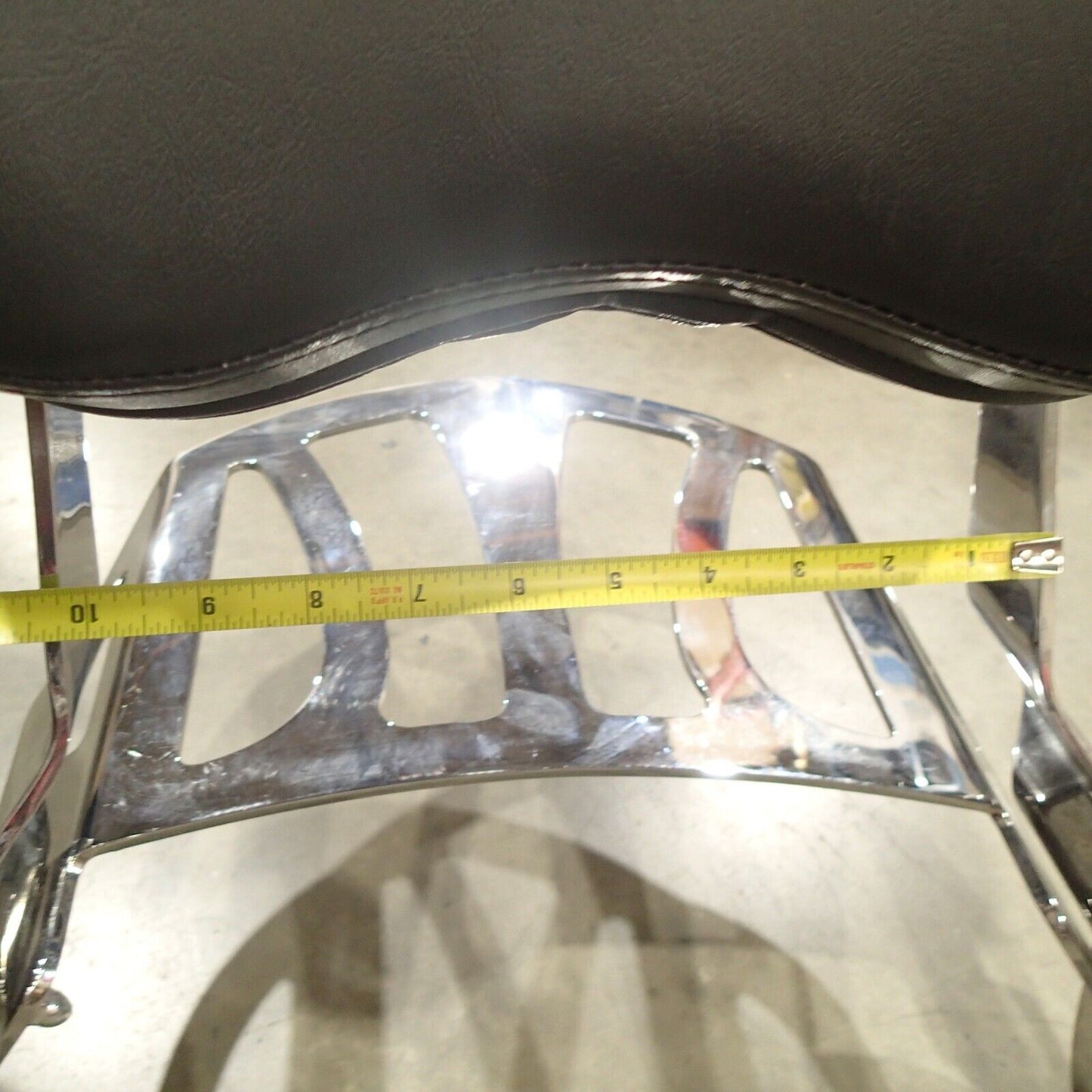 Chrome Sissy Bar Passenger Rear Backrest Pad with Luggage Rack UNKNOWN FITMENT