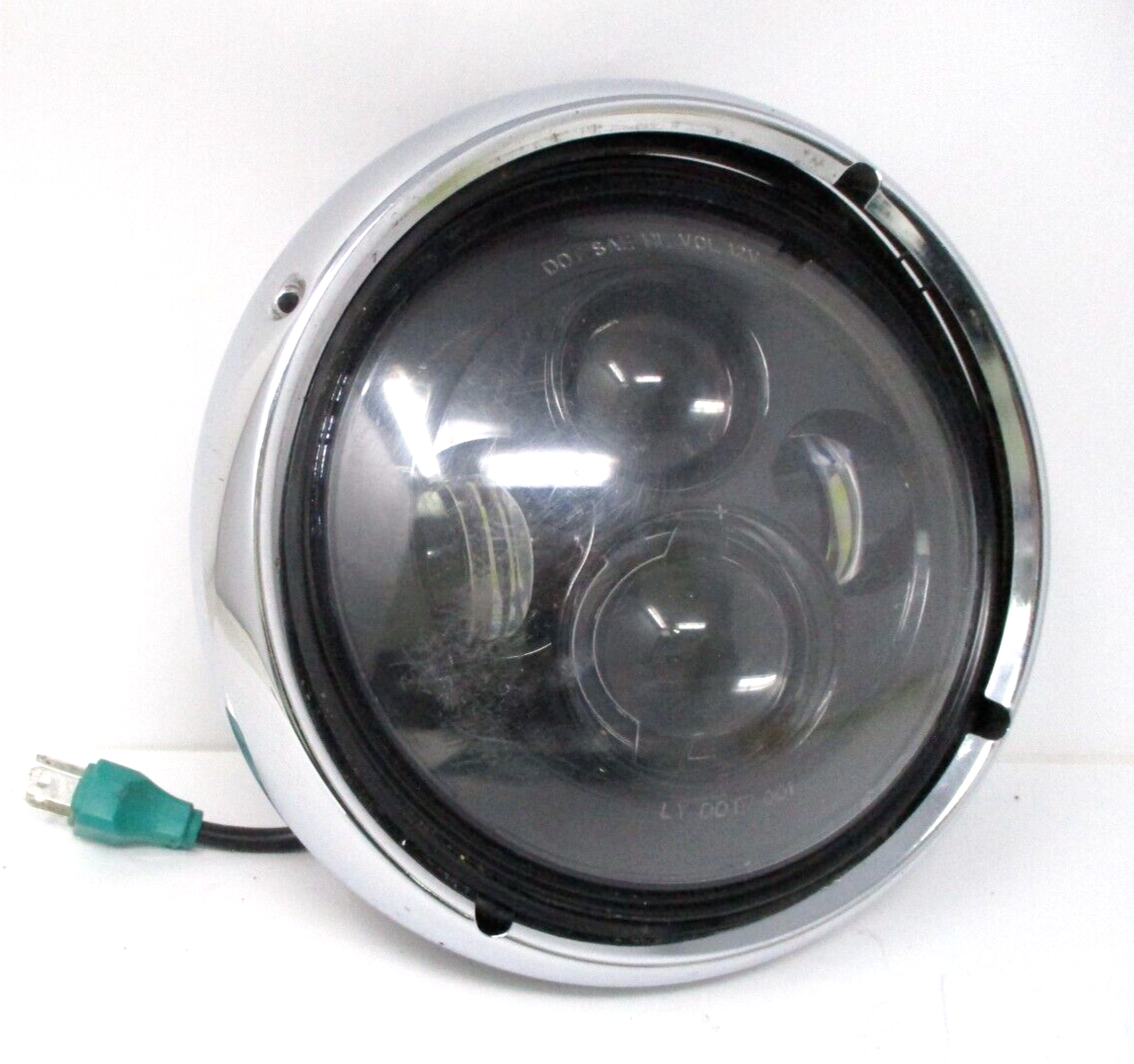 LY DOT7-001 Black 12 V Harley Round LED Fog Light Compatible Jeep Wrangler