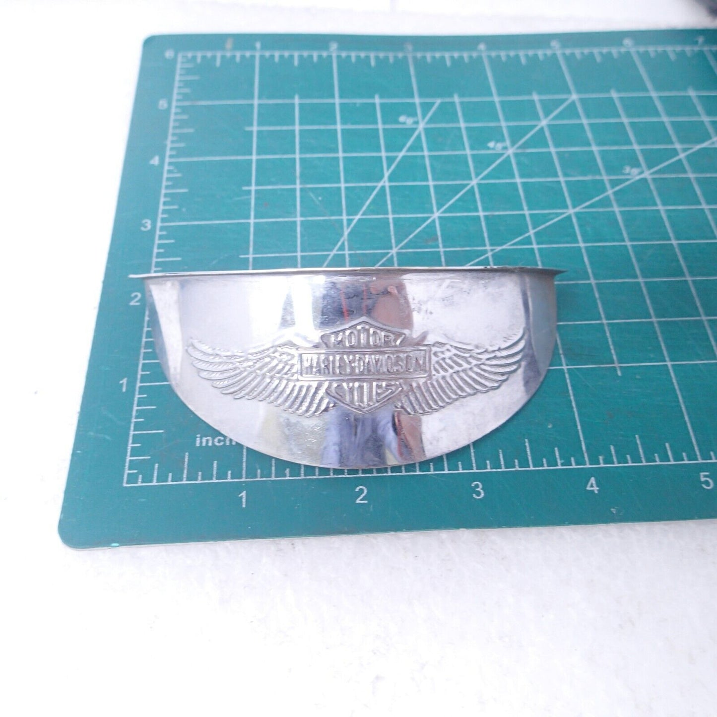 USED Harley Davidson OEM VINTAGE Eagle Wing Logo Headlamp Visor 4” NO GOLD