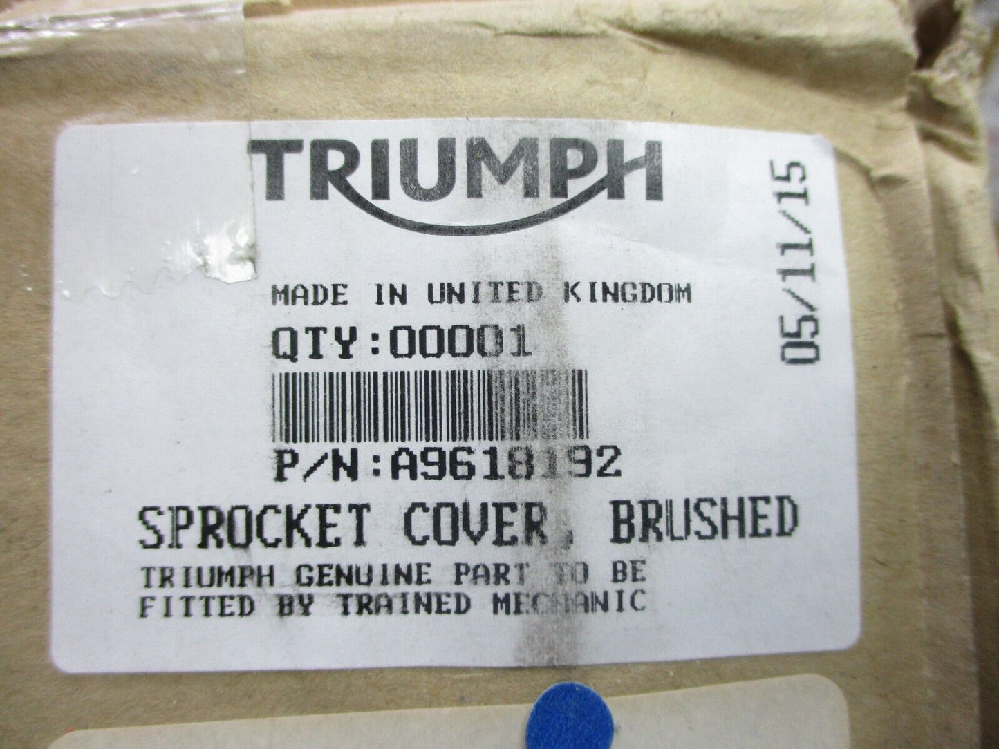 NEW - TRIUMPH SPROCKET COVER Brushed, CHROME A9618192