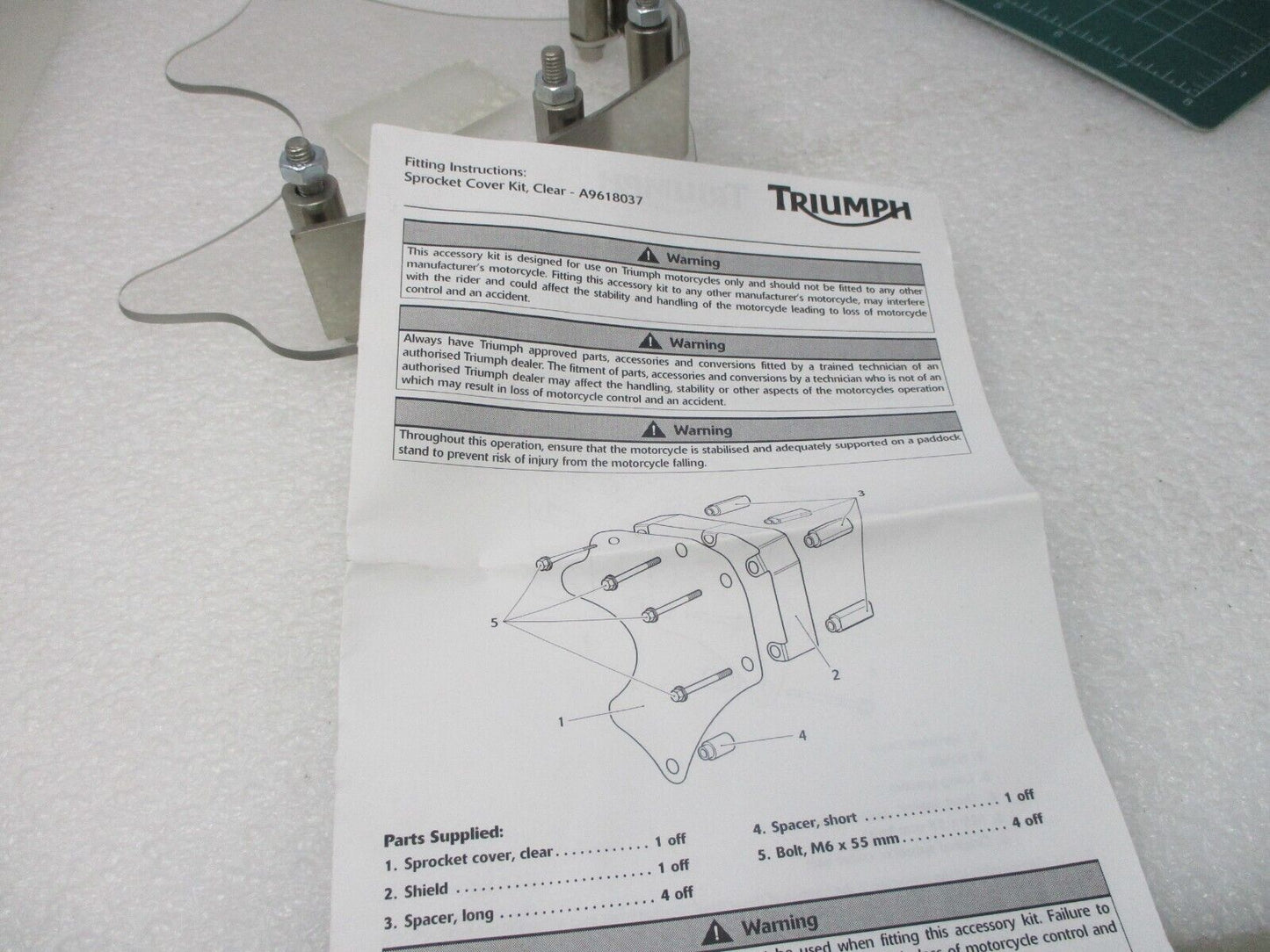 Triumph FLANGE COVERS - A9738115 COVER HEADER CASTING KIT CHR