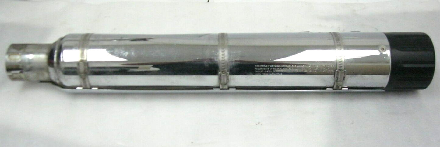 Harley-Davidson CVO 17 M8 RH Chrome Muffler 64900257 & Black End Cap 65100059