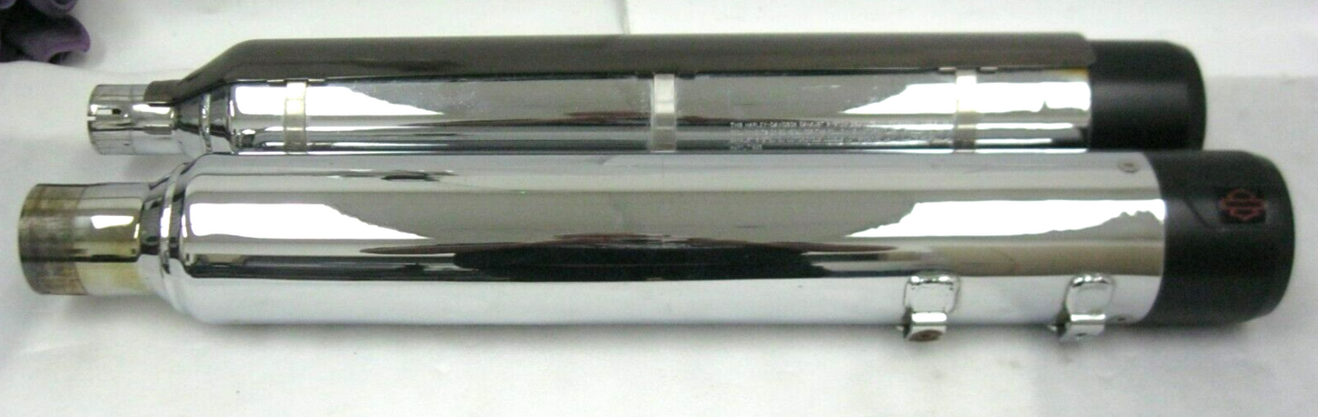 Harley-Davidson 21 & Later M8 CVO Chrome Mufflers 64900731A/32 & Empire End Caps