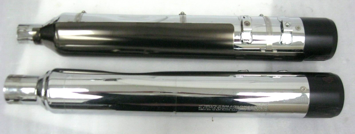 Harley-Davidson 21 & Later M8 CVO Chrome Mufflers 64900731A/32 & Empire End Caps