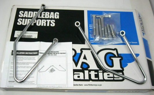 Drag Specialties 06-17 Harley FL, FX Chrome Saddlebag Supports 3501-0304