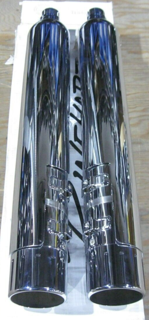 Harley-Davidson 2011 CVO Chrome Mufflers & Chrome/Black Slotted Caps 65586-11