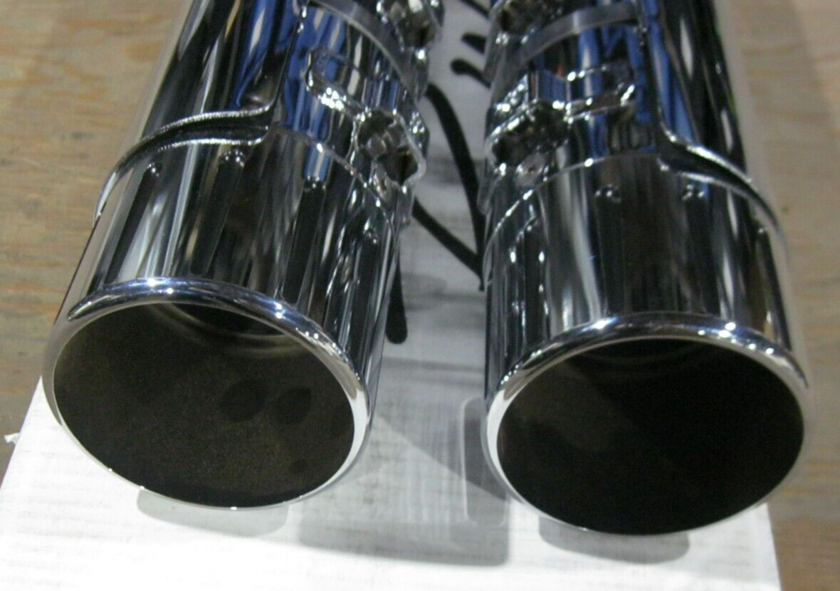 Harley-Davidson 2011 CVO Chrome Mufflers & Chrome/Black Slotted Caps 65586-11