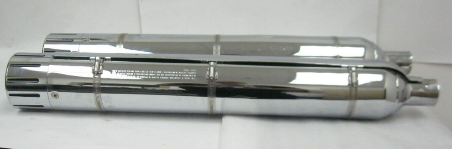 Harley-Davidson 2011 CVO Chrome Mufflers & Chrome/Black Slotted Caps 65586-11