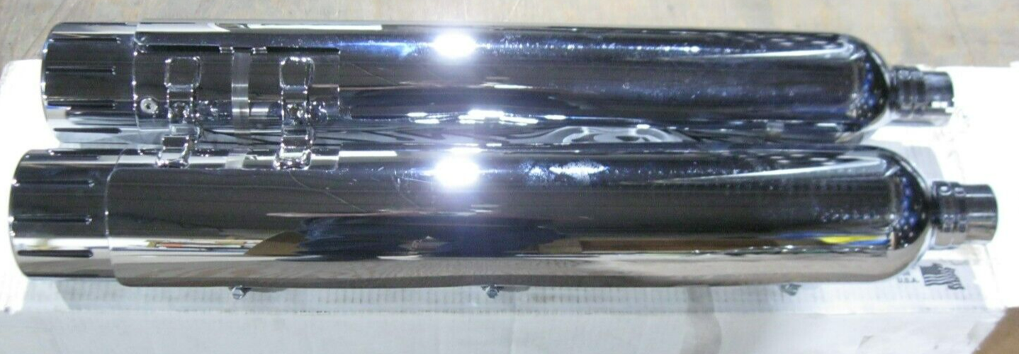 Harley-Davidson 2011 CVO Chrome Mufflers & Chrome/Black Slotted Caps 65586-11