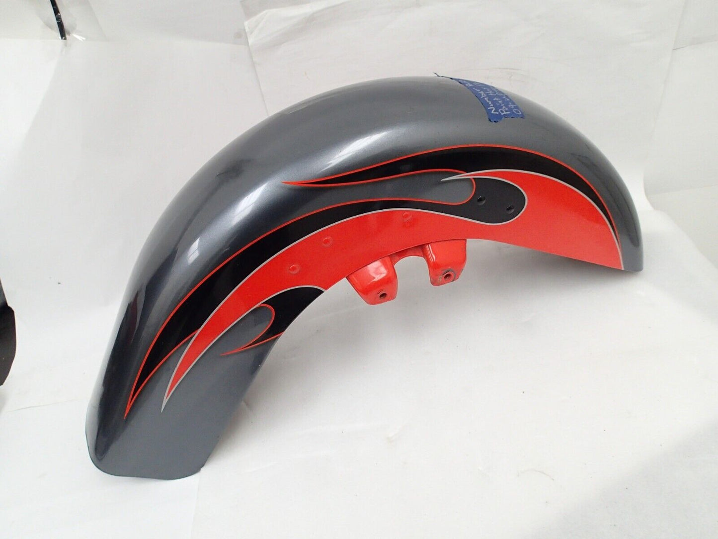 Harley Front Fender  58900009 ORANGE CUSTOME PAINT FLAME GRAY (See VIdeo)