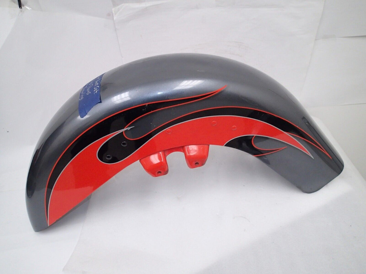 Harley Front Fender  58900009 ORANGE CUSTOME PAINT FLAME GRAY (See VIdeo)