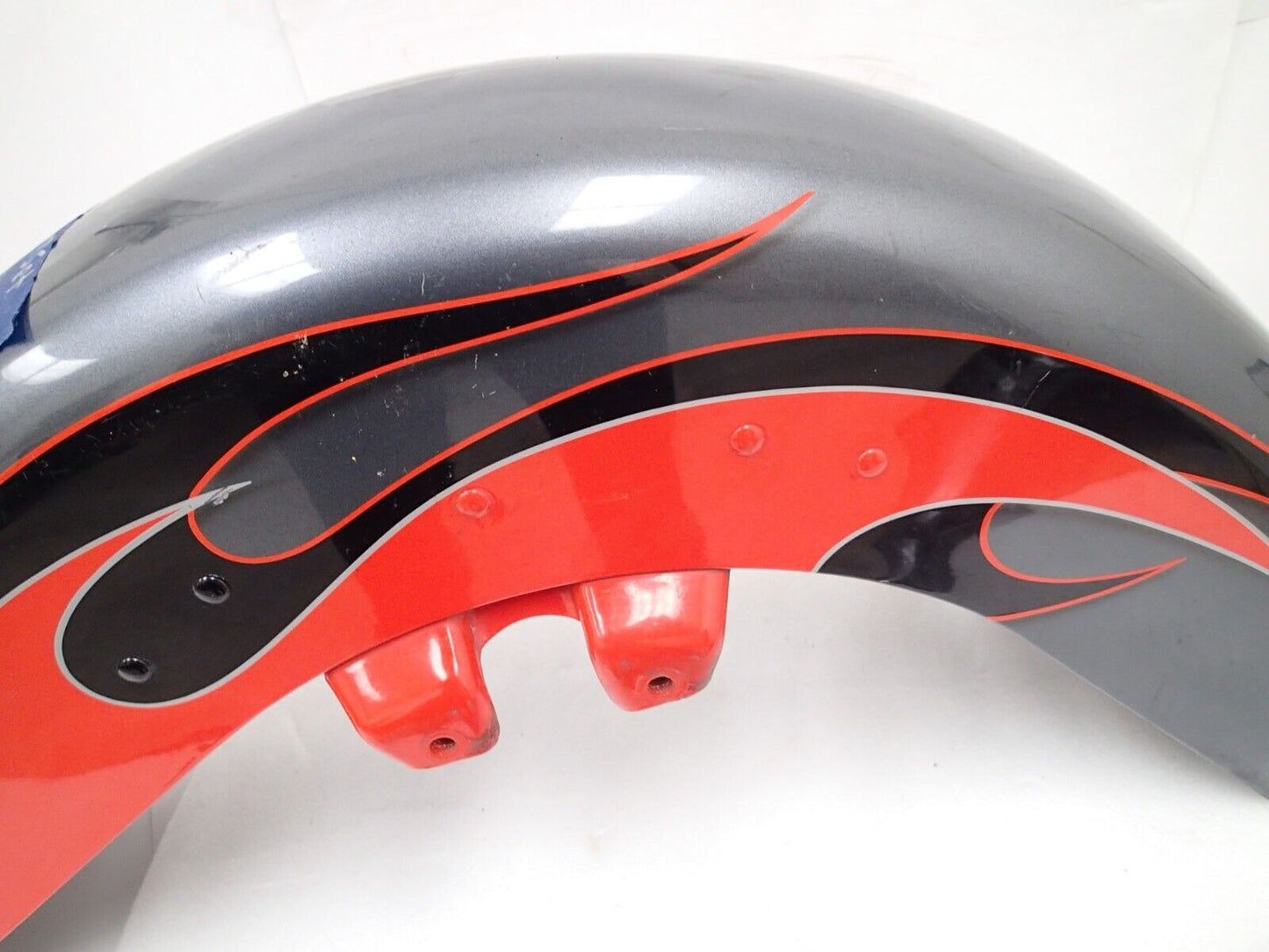 Harley Front Fender  58900009 ORANGE CUSTOME PAINT FLAME GRAY (See VIdeo)