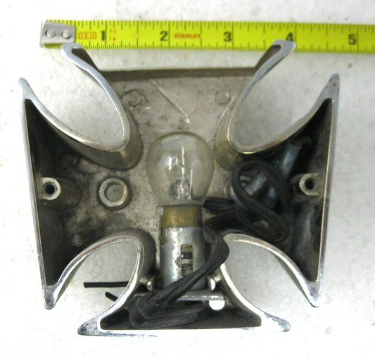 Unbranded Maltese Cross Tail Light Base - No Lens or Plate Lens FOR PARTS ONLY