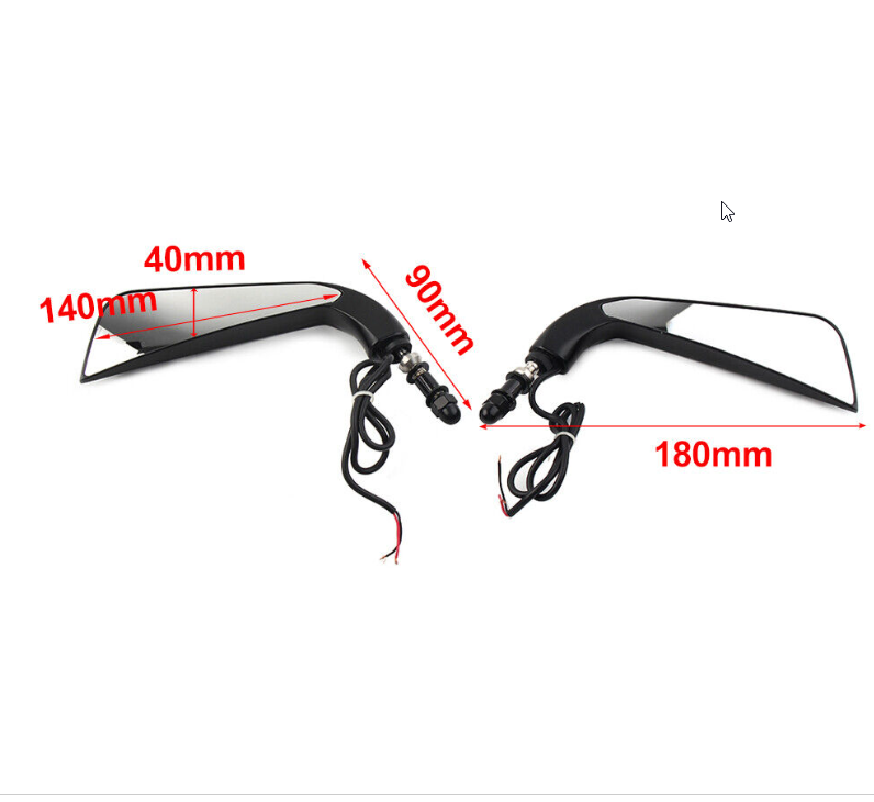 Motorcycle Rearview Mirror w/LED Turn Signal Light Fit Harley Dyna Fatboy Softai
