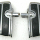 Aftermarket Unbranded Chrome & Rubber Male Mount Wing Style Foot Pegs