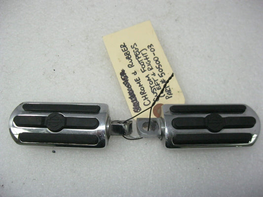 Harley-Davidson OEM Chrome & Rubber Bar & Shield Footpegs (PAIR) 50500-03