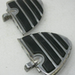 Aftermarket Unbranded Chrome & Rubber Male Mount Wing Style Foot Pegs