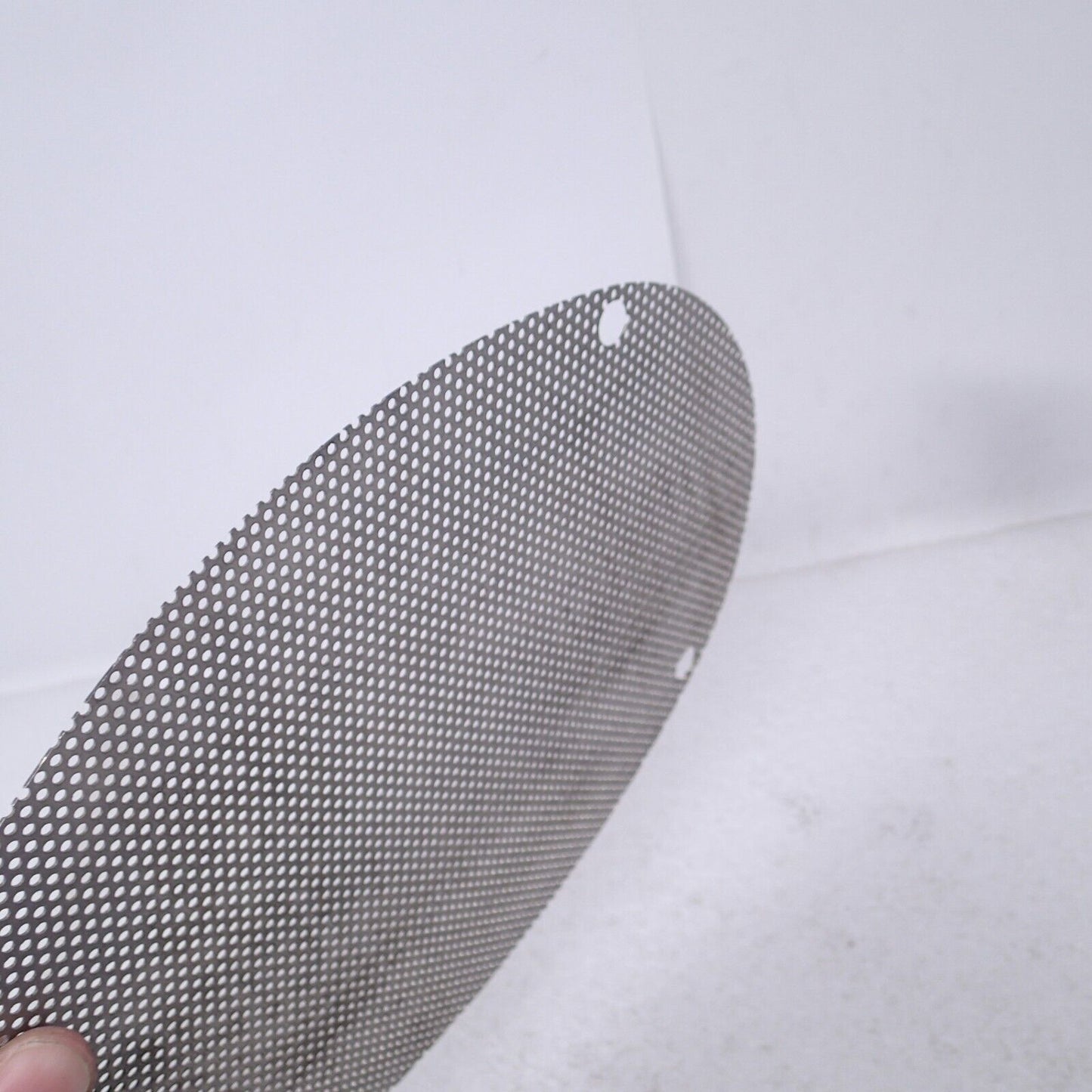 SINGLE  10"x6" Motorcycle Speaker SILVER Steel Mesh Grill Harley Audio OVAL