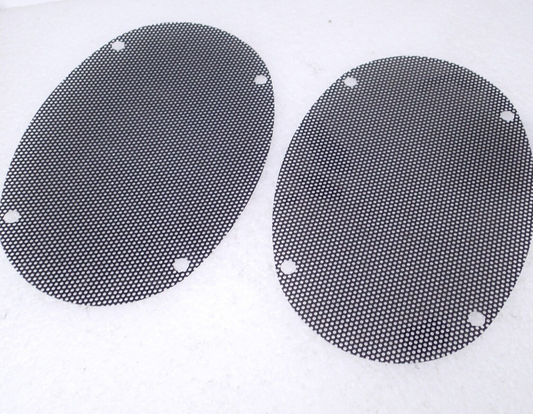 2PCS 10"x6" Motorcycle Speaker Covers Steel Mesh Grill Harley Audio OVAL