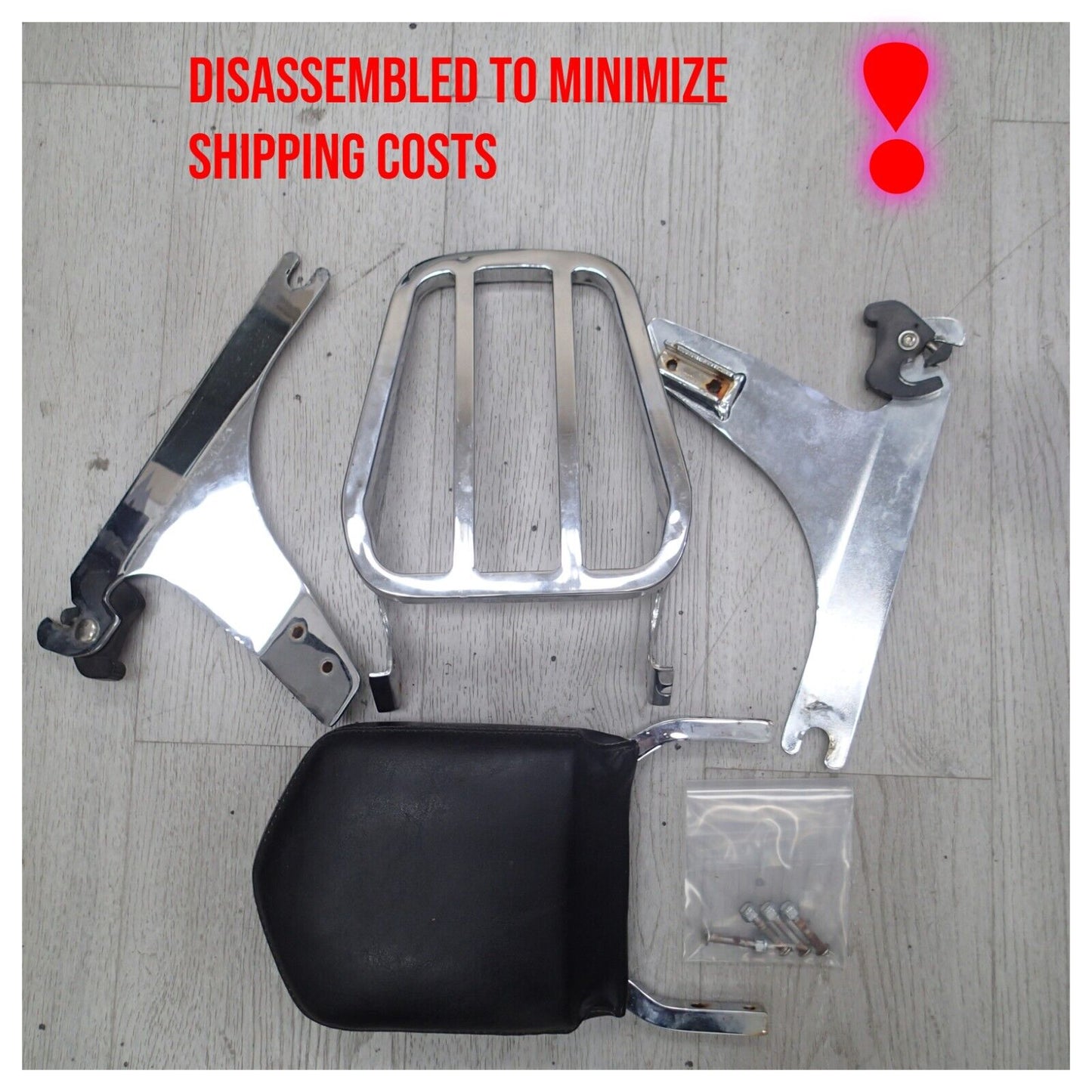 Harley Dyna Detach Sissy Bar Backrest Pad Luggage Rack 2006-2017