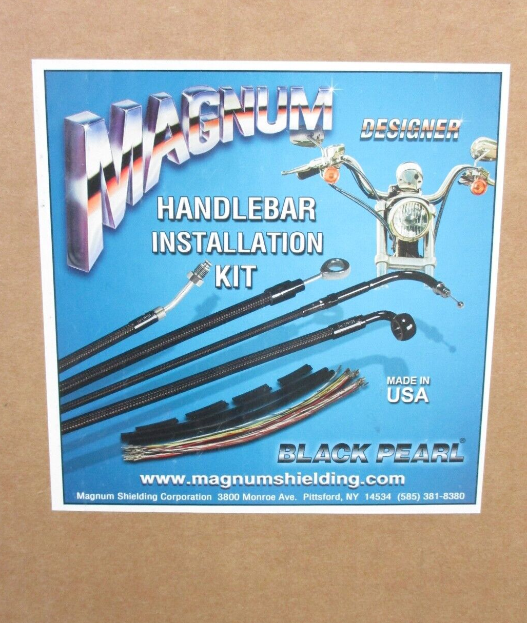 MAGNUM 487931 Black Pearl Control Cable Kit 0662-0288 "17-"19 Road King EFI FLHR
