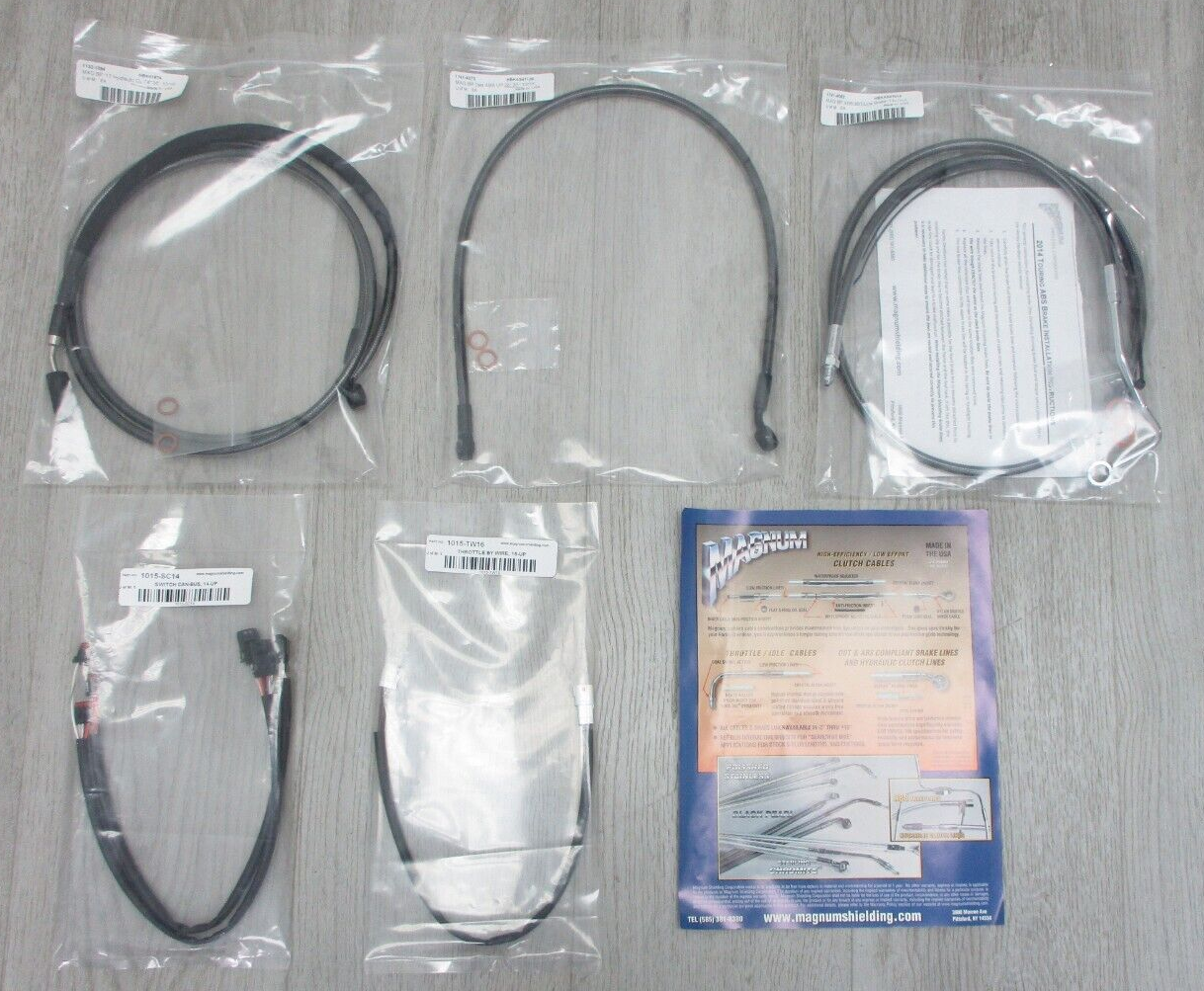 MAGNUM 487931 Black Pearl Control Cable Kit 0662-0288 "17-"19 Road King EFI FLHR