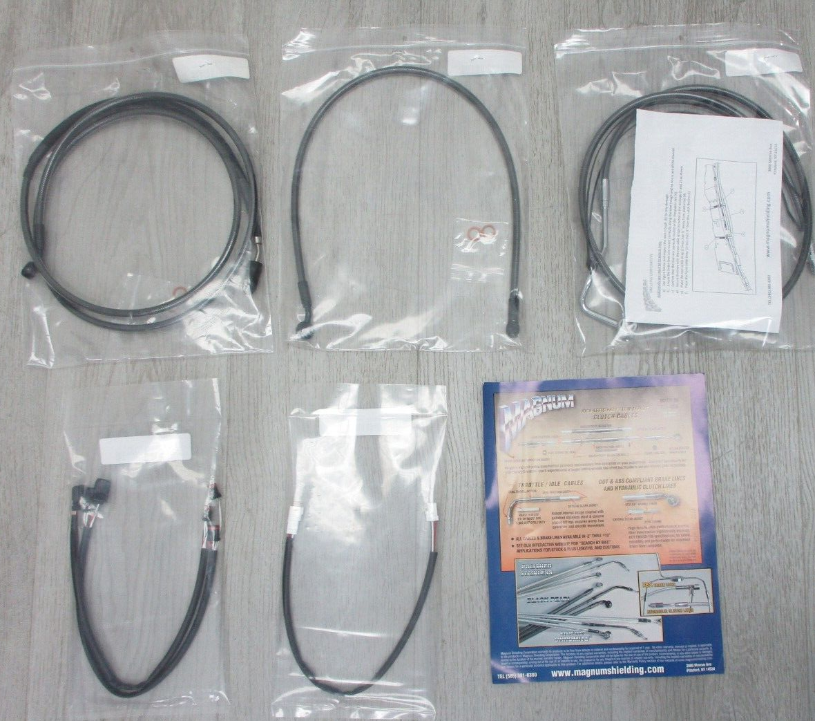 MAGNUM 487931 Black Pearl Control Cable Kit 0662-0288 "17-"19 Road King EFI FLHR