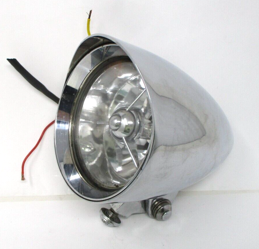 4" Chrome High Low Visor Bullet Headlight Lamp For Harley Bobber Chopper Custom