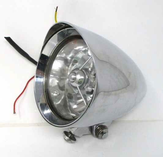 4" Chrome High Low Visor Bullet Headlight Lamp For Harley Bobber Chopper Custom