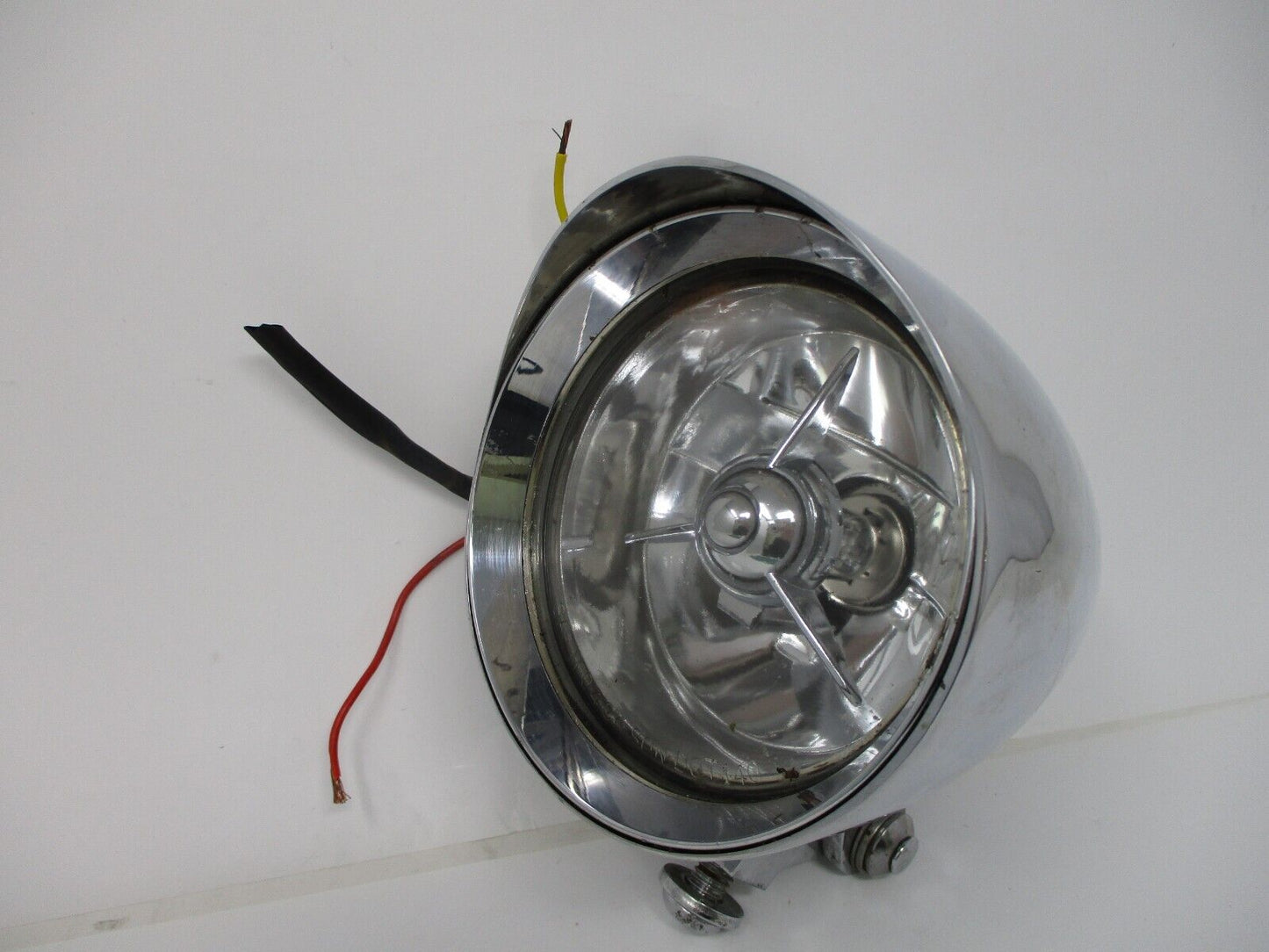 4" Chrome High Low Visor Bullet Headlight Lamp For Harley Bobber Chopper Custom