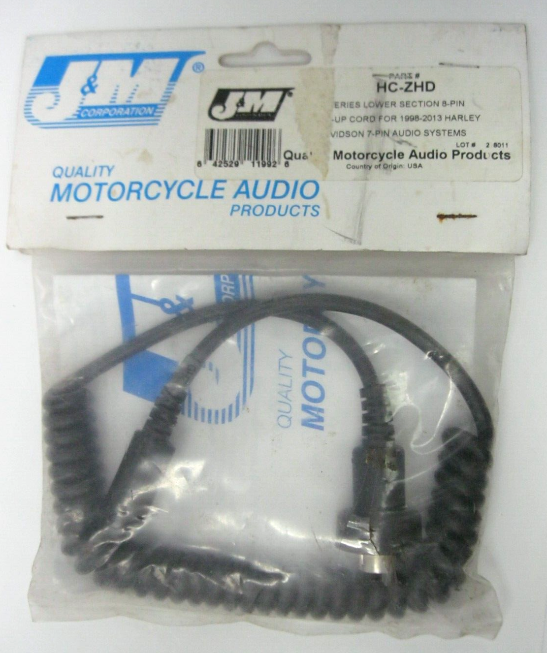 J & M Z-Series Lower Section Cord for 98-13 Harley 7-Pin Audio System HC-ZHD