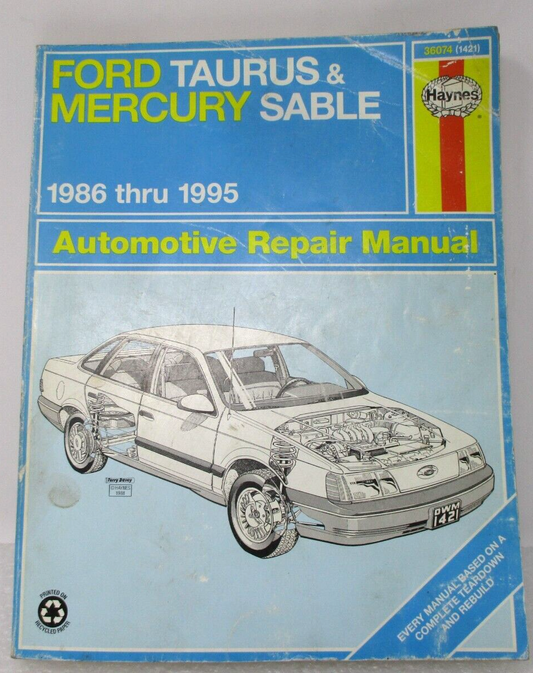 Haynes Repair Manual Ford Taurus & Mercury Sable 1986 - 1995