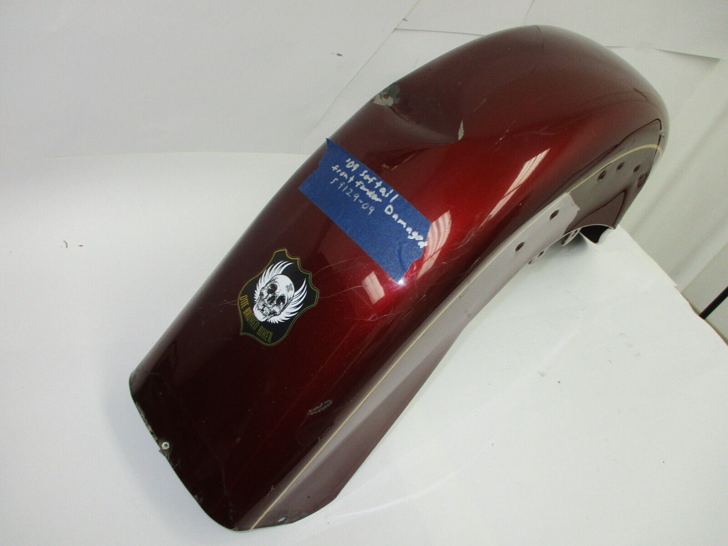 09 Harley-Davidson Softail Heritage FLSTC FRONT FENDER DAMAGED REPAIR 59129-09