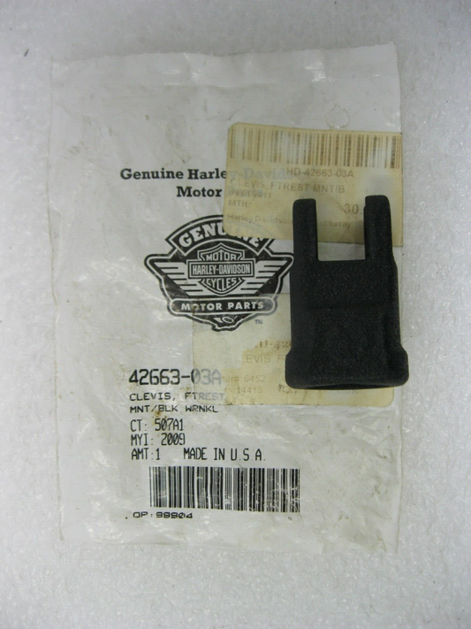Harley-Davidson OEM 10-17 Black Wrinkle Dyna Footrest Mount Clevis 42663-03A