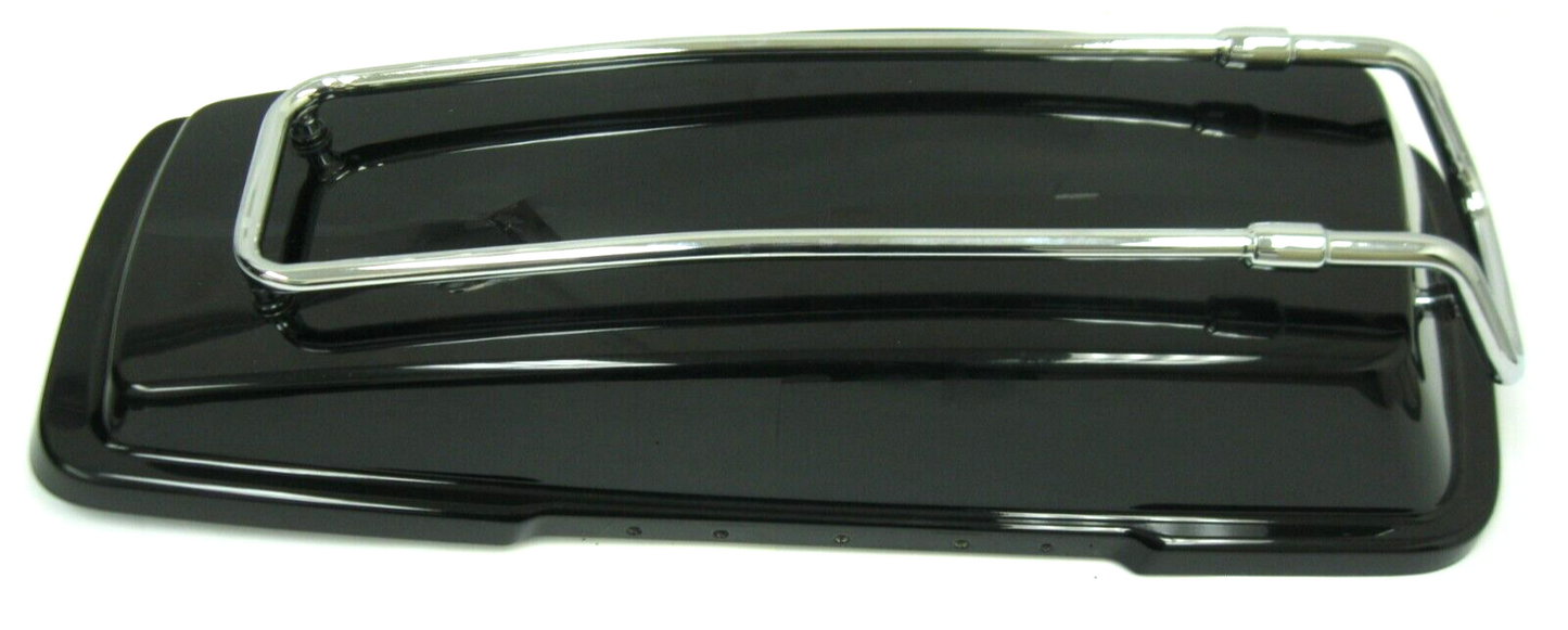 Harley-Davidson 94-13 RIGHT Vivid Black Saddlebag Lid & Chrome Rack 90607-93DH