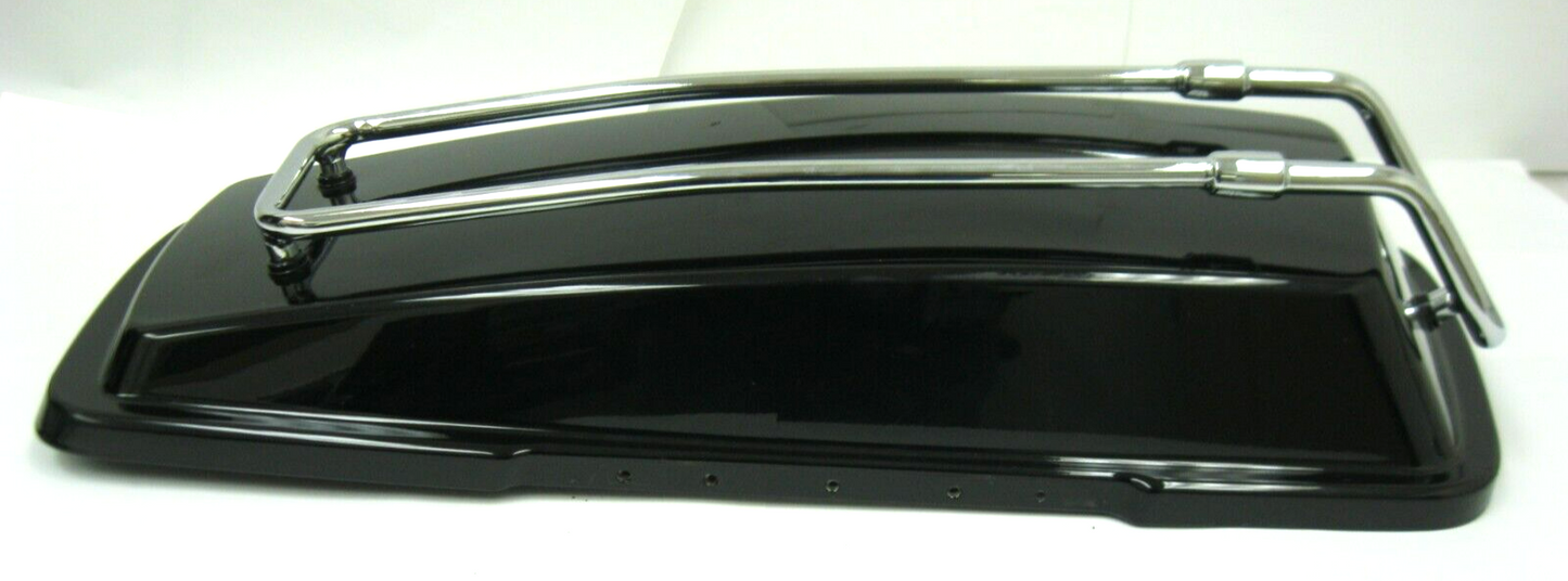 Harley-Davidson 94-13 RIGHT Vivid Black Saddlebag Lid & Chrome Rack 90607-93DH