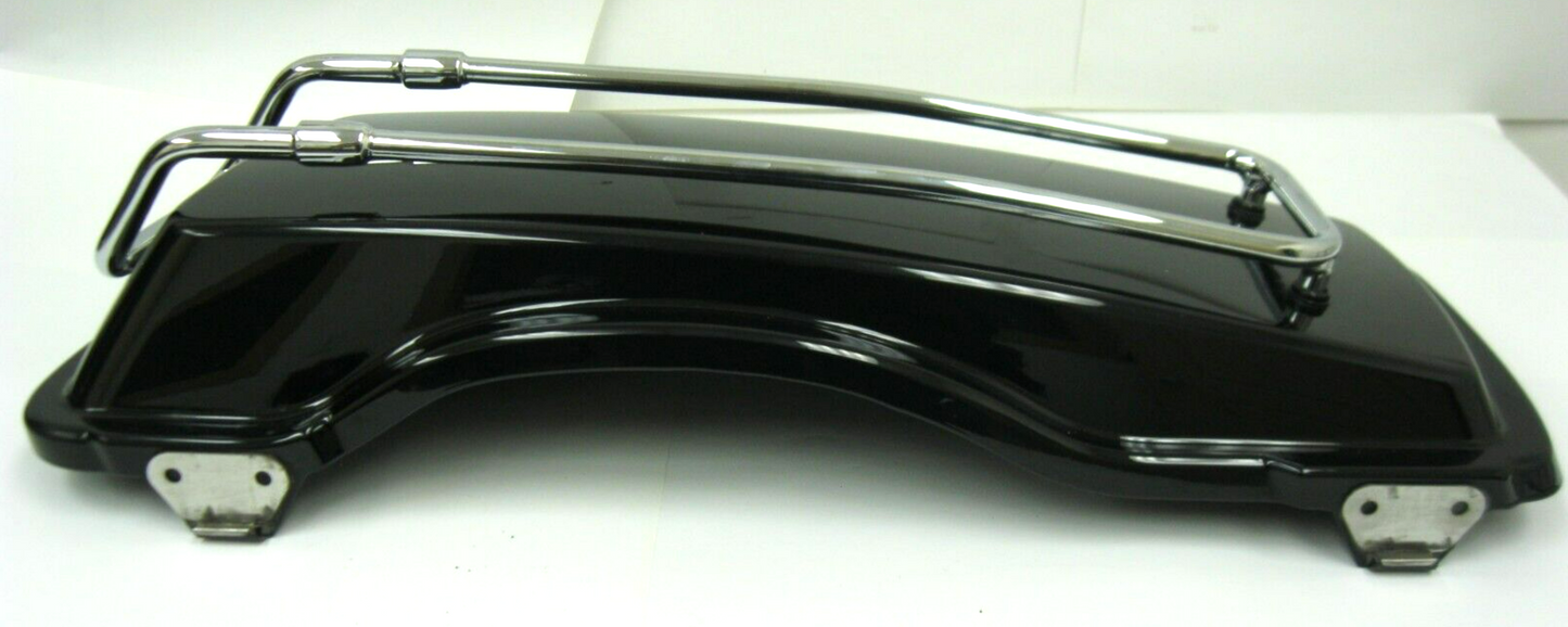 Harley-Davidson 94-13 RIGHT Vivid Black Saddlebag Lid & Chrome Rack 90607-93DH