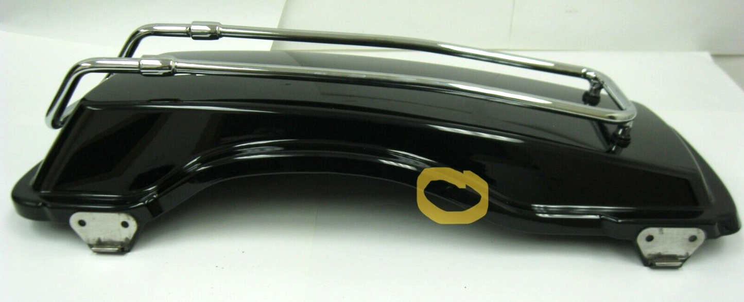 Harley-Davidson 94-13 RIGHT Vivid Black Saddlebag Lid & Chrome Rack 90607-93DH