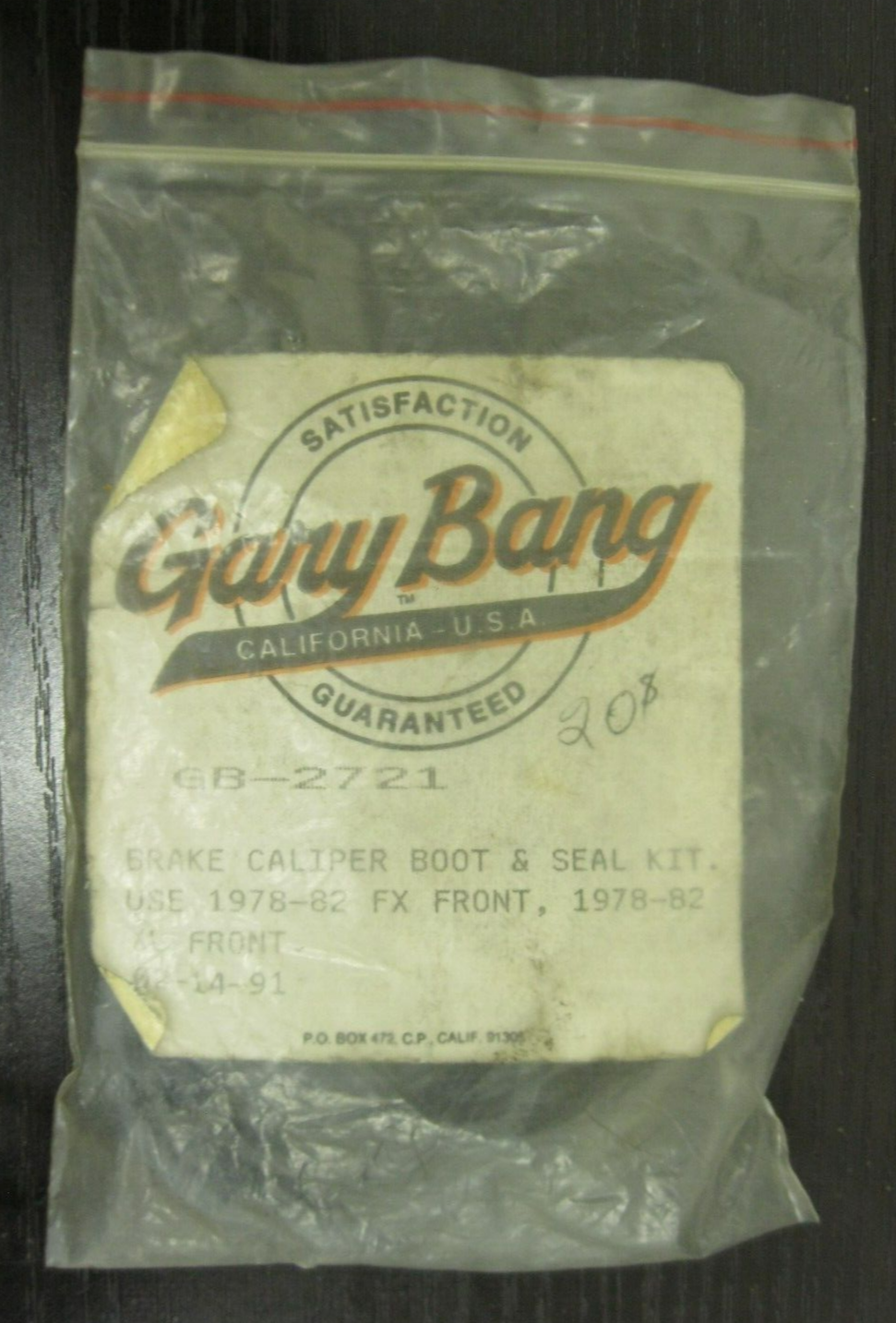 Gary Bang 78-82 XL Front, 78-82 FX Front Caliper Seal Partial Kit GB-2721