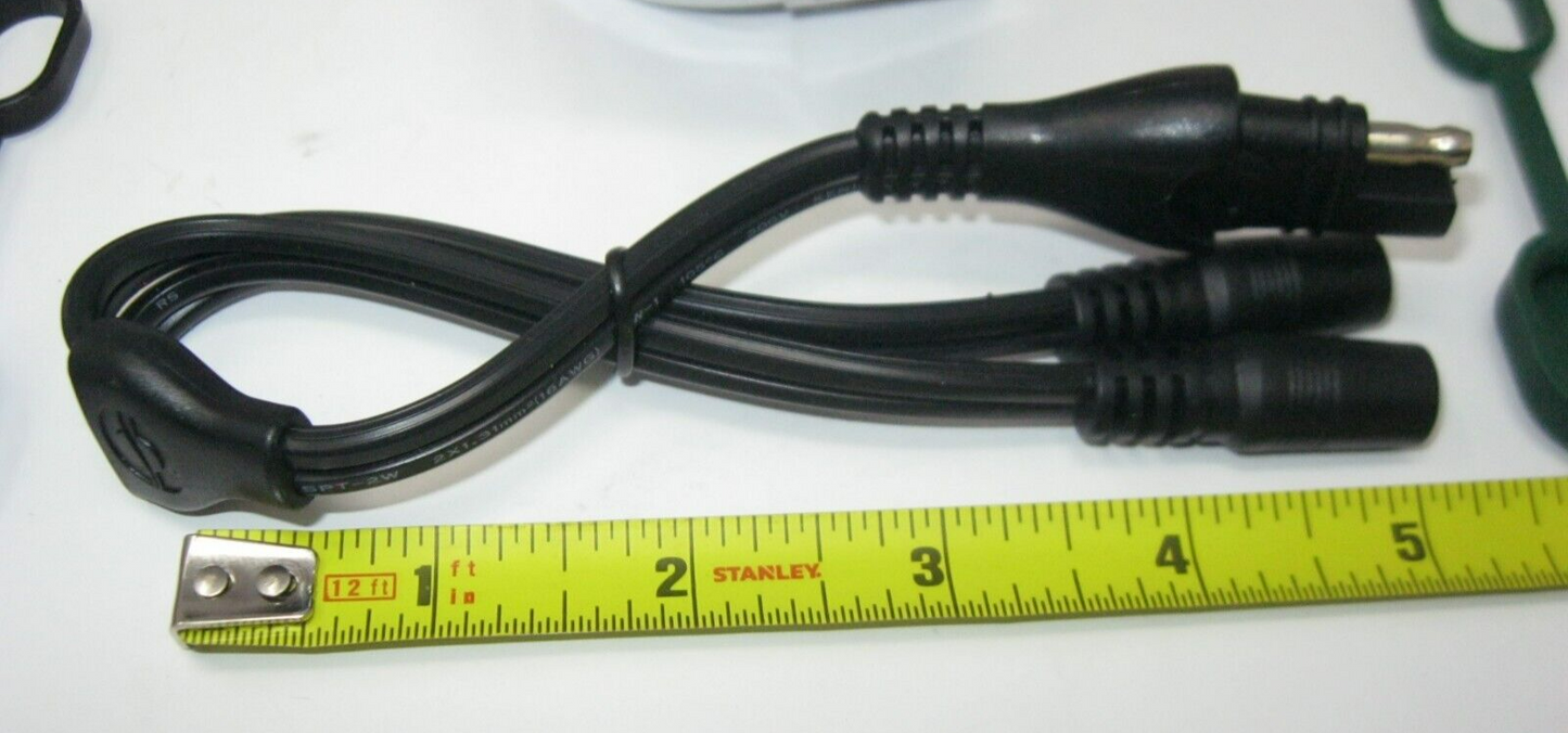 OptiMATE Y-Splitter. SAE IN to 2 x DC sockets OUT for your Heated Apparel  O-35