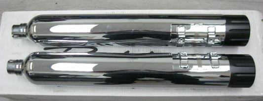 Harley-Davidson CVO 13-16 Touring Chrome Mufflers 64900198/9 & End Caps 65100059