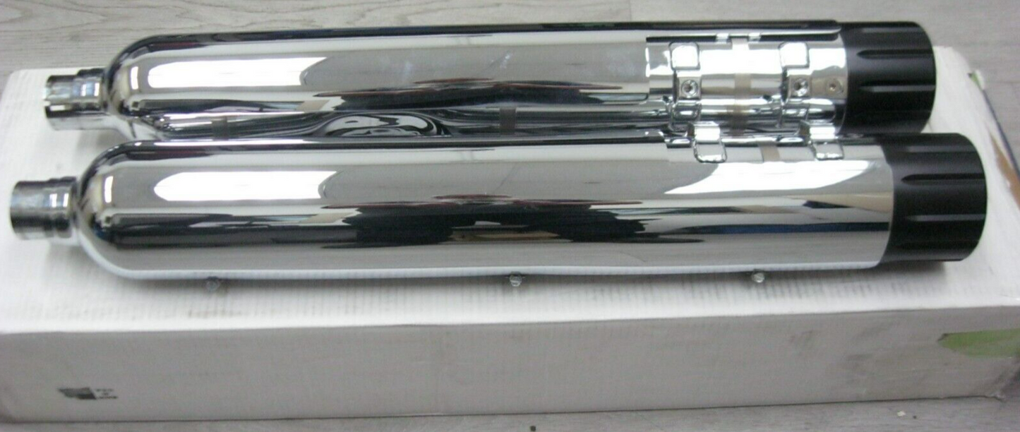 Harley-Davidson CVO 13-16 Touring Chrome Mufflers 64900198/9 & End Caps 65100059